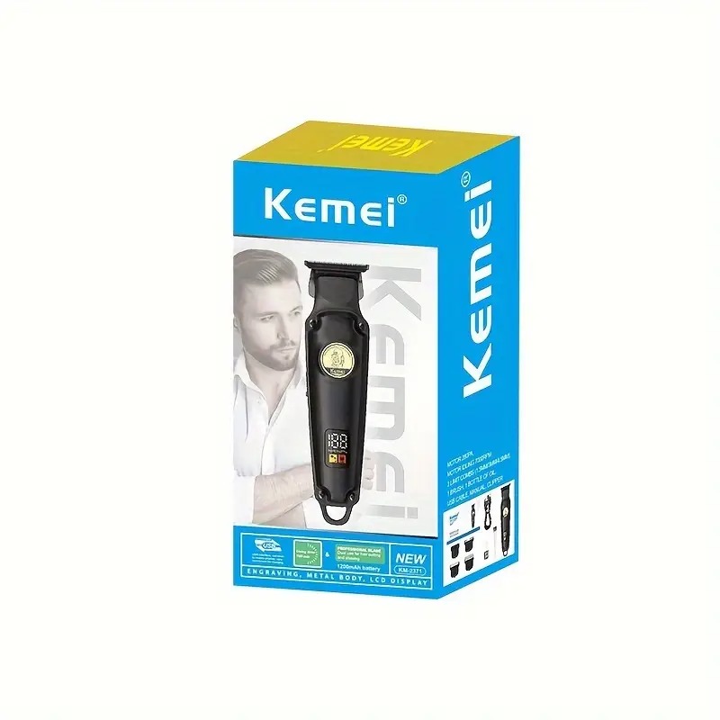 Kemei KM-431 Rechargeable LCD Screen  Hair Trimmer for Men