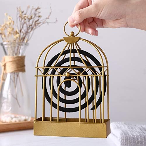 Birdcage Shape Iron Mosquito Coil Holder Mosquito Repellent Incense Holder for Indoor Home Living Room Bedroom Hotel