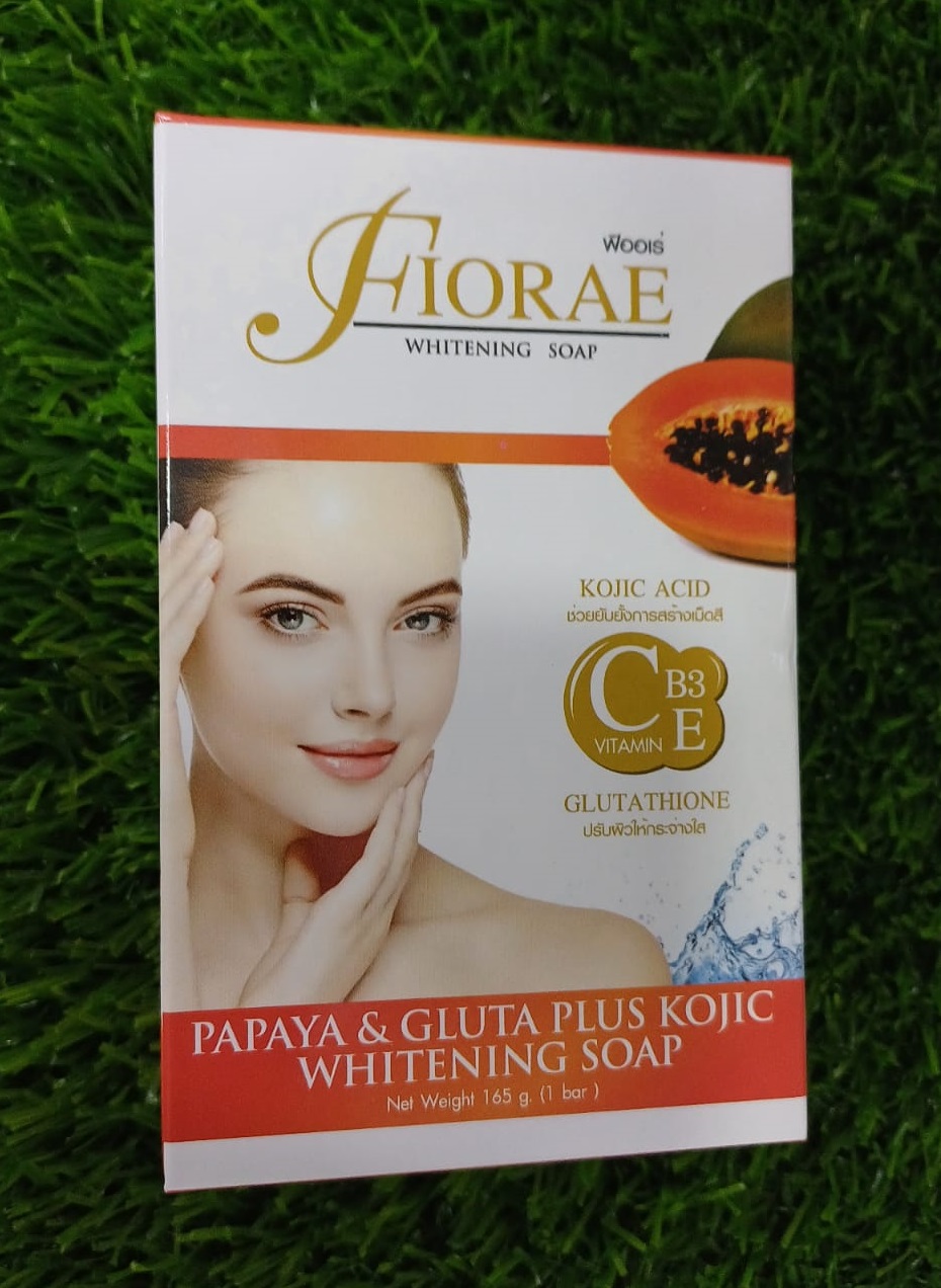 Fiorae Papaya and Gluta Plus Kojic Whitening Soap 165 gm (Thailand)