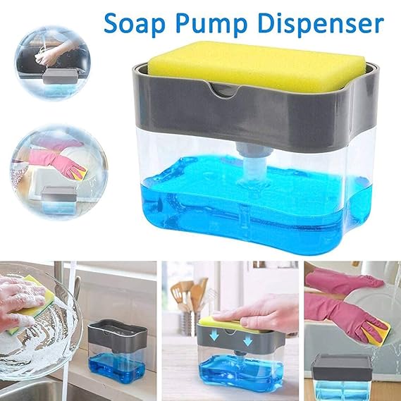 Dishwasher Liquid Soap Dispenser with Sponge Holder