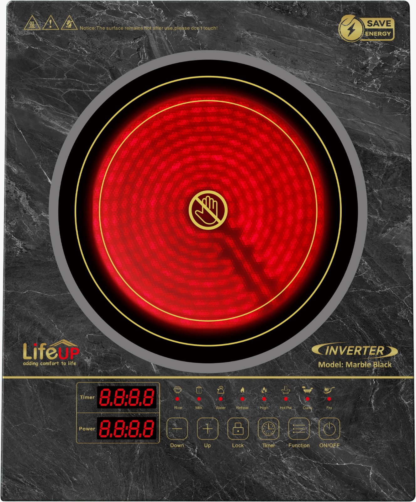 LifeUp Infrared Cooker Marble Black