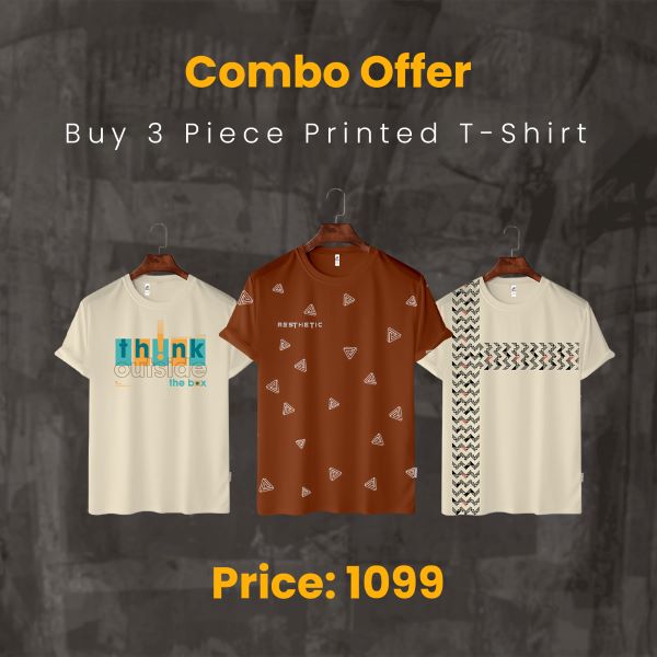 Three Pieces Combo Printed T Shirt