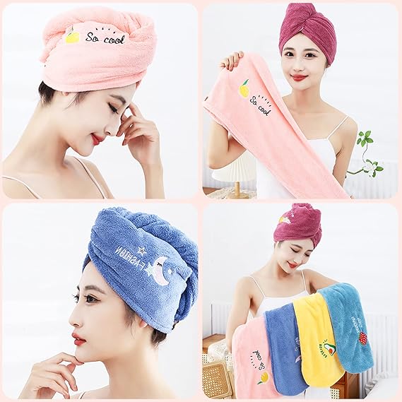 Microfiber Hair Towel Super Absorbent for Women Head Turban Fast Dry Hair Wrap Towel for Women with Wet and Long Hair