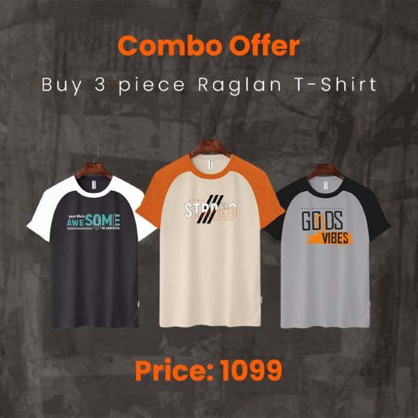 Three Pieces Combo Raglan  T Shirt