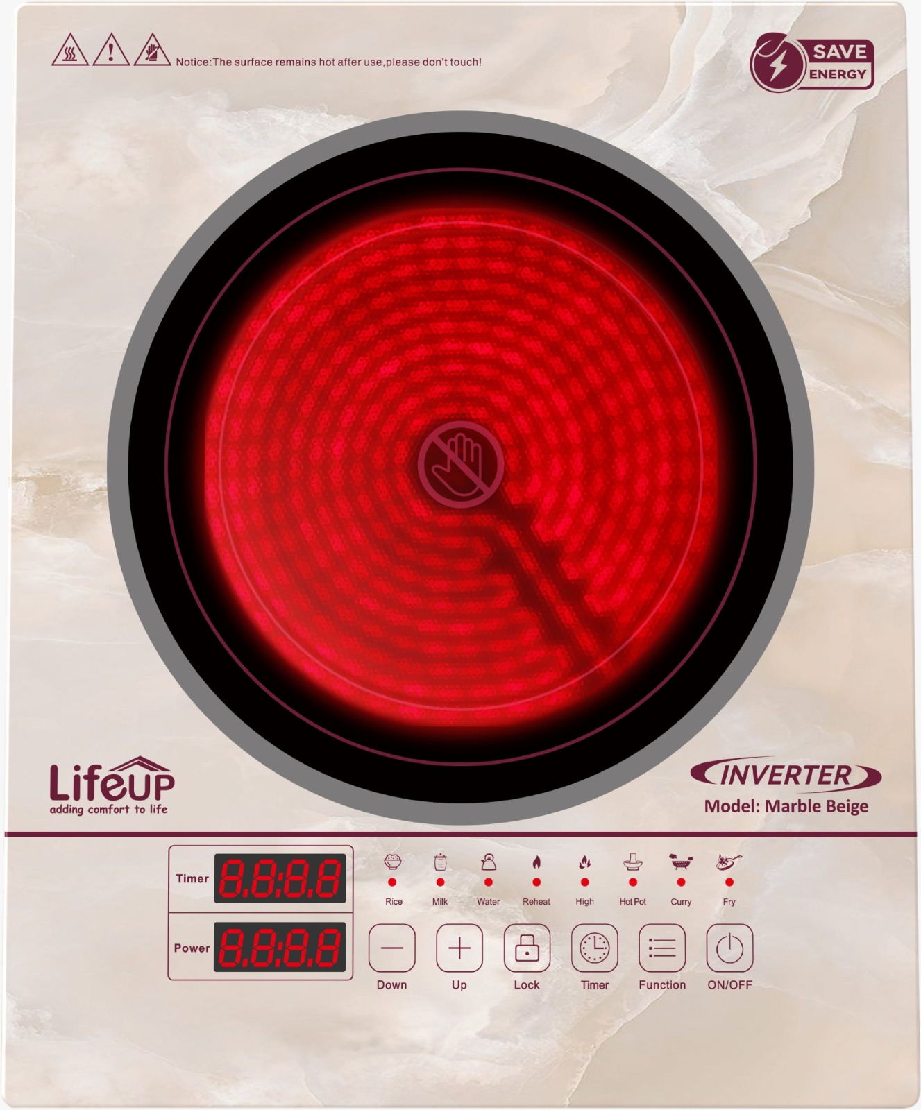 LifeUp Infrared Cooker Marble Beige