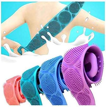 Silicone Body Scrubber Belt Double Side Shower Exfoliating Belt Removes Bath Towel Double Chopping Belt Scrubber Washer for Bath