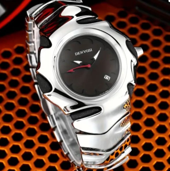 DENVOSI Premium Metal Watch  Bold Design Silver Dial