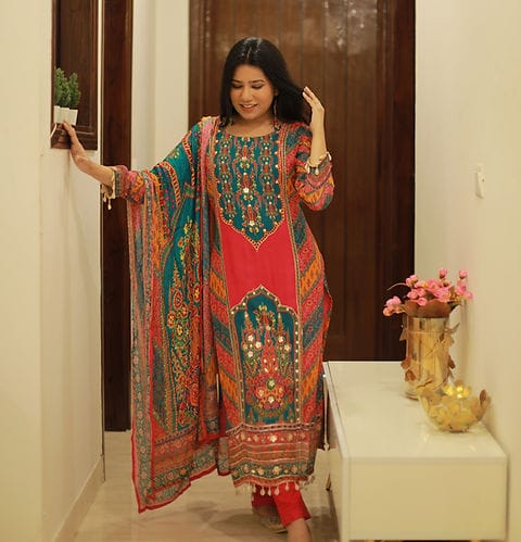 Georgette Readymade Three Piece