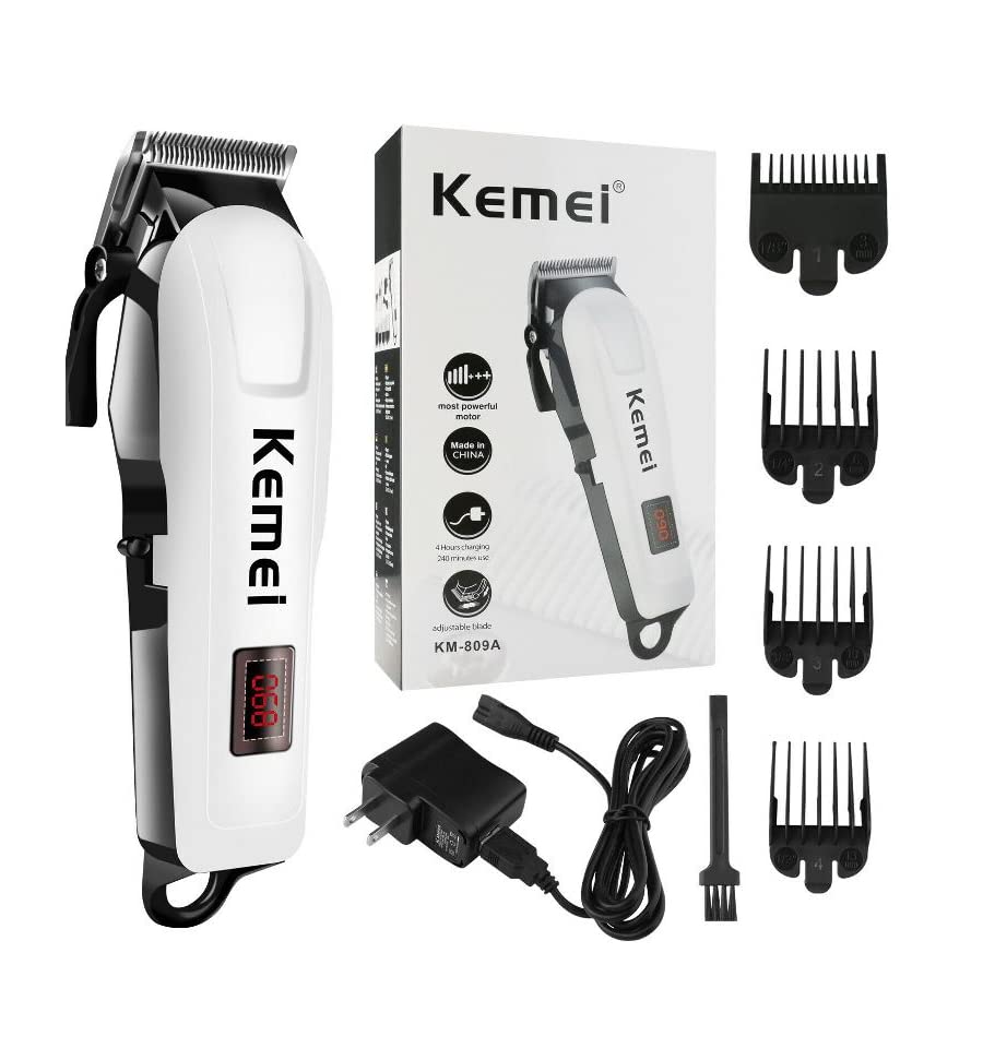 Professionals Design Perfect Shaver And Haircut Rechargeable Beard And Moustaches Hair Machine And Trimming With Cord And Without Cordless Use (White)