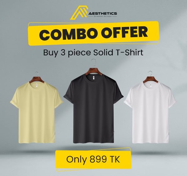 Three Pieces Combo Solid T Shirt