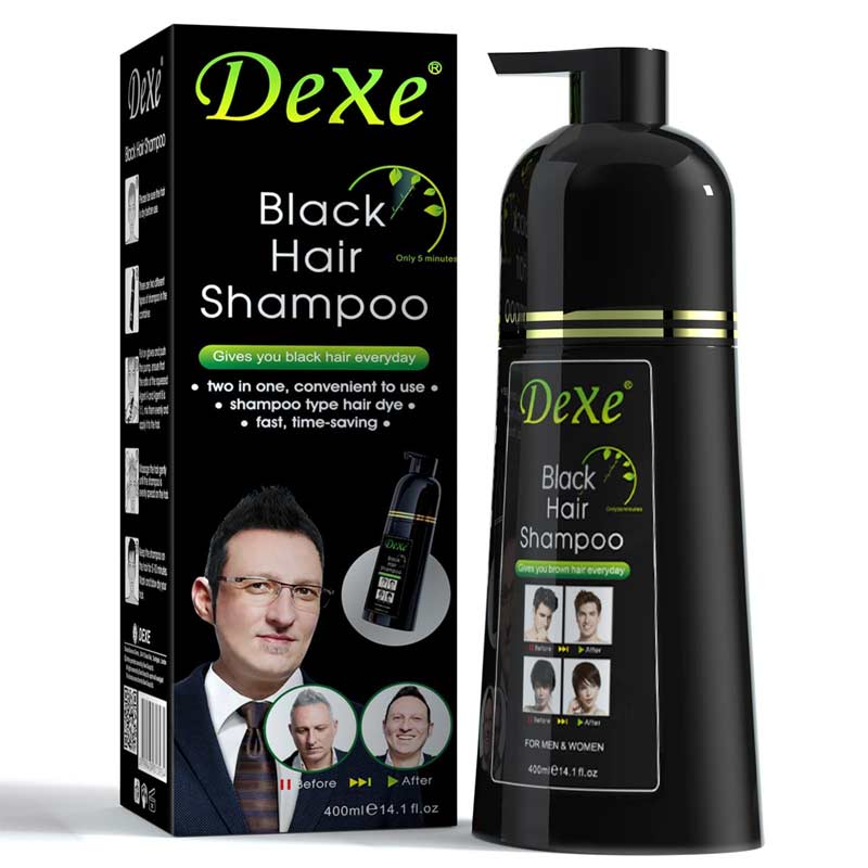 Dexe Black Hair Color Pump Dye Shampoo