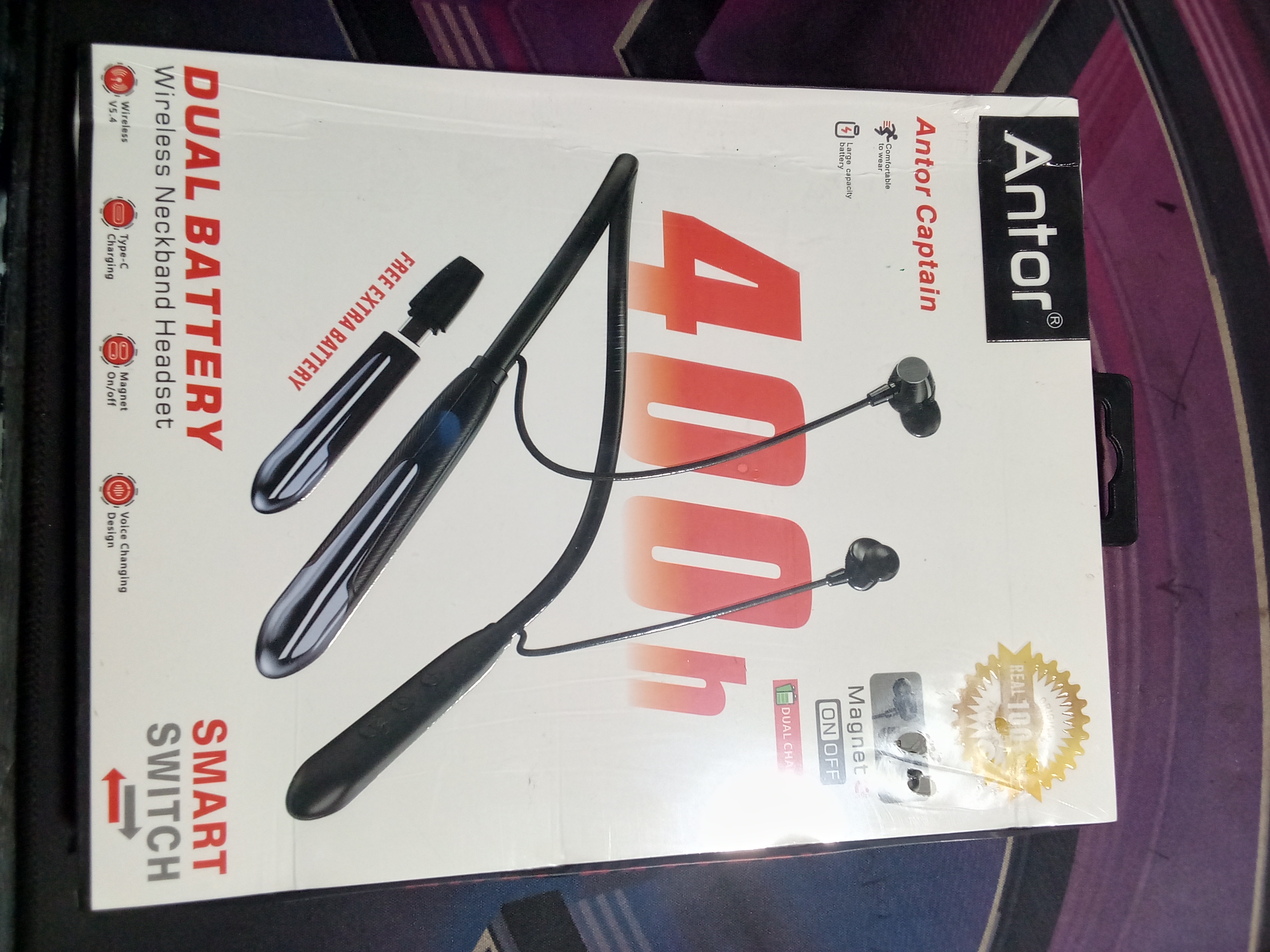 Antor Dual Battery Wireless Neckband Headset