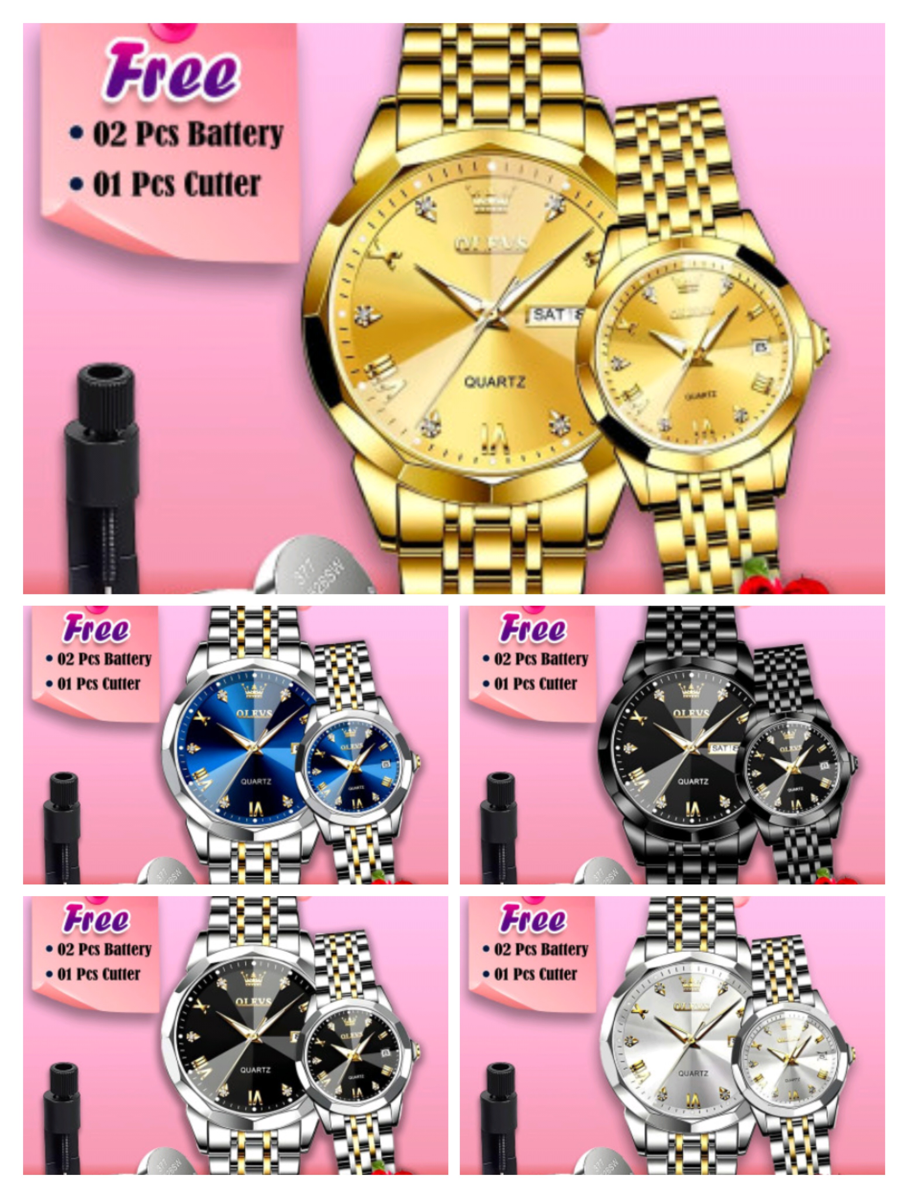 OLEVS 5563 Couple Watch