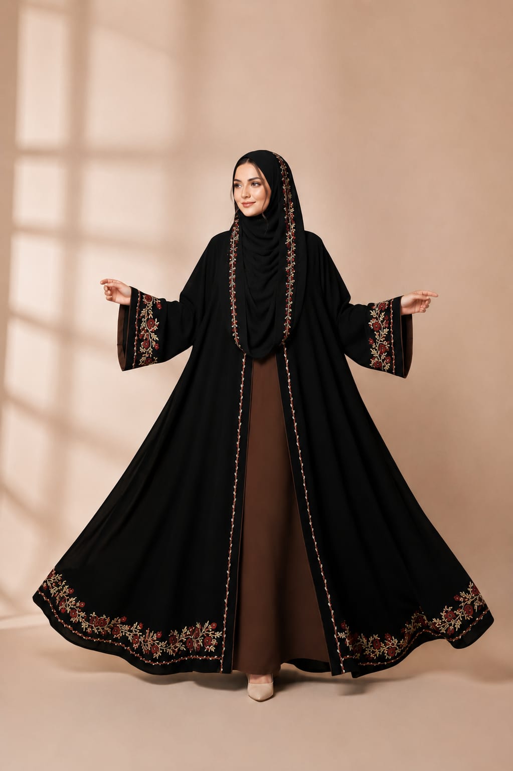 Premium Embroidery Etast Koti Burqa