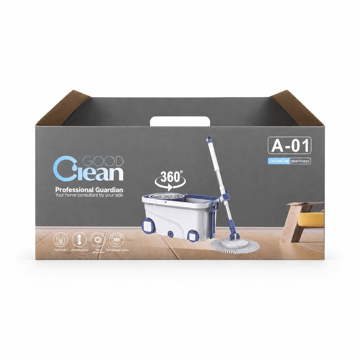 Good Clean 360 Rotating Magic Spin Mop and Bucket Set with Wheels
